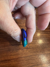 Moon over the Ocean Teal and Blue Cabochon. Moon over the Sea. Celestial Sky. Flame Work Glass Bead.  Handmade Lamp Work Bead
