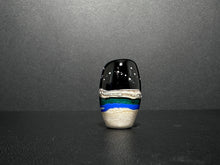 Moon over the Beach Big hole Bead. Celestial Sky. Lampwork Glass Bead.  Milky way and moon over the Ocean.