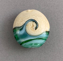 Beach bead. Caribbean Sea wave.  Beach Bead.  Ocean scene.  Lampwork Glass Bead.  Sand and Sea.  Water.
