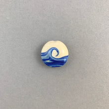 Large Blue Wave glass pendant. Ocean wave pendent. Ocean wave necklace.  Beach wave necklace.   Lampwork Wave Pendant.