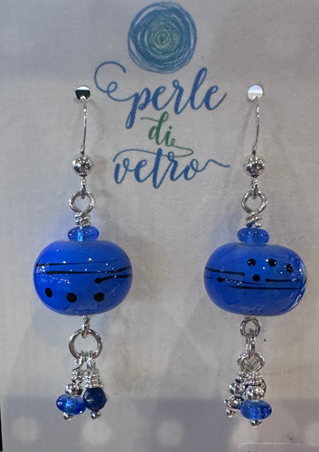 Deep Blue earrings with dangles