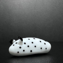 Bunny Nudibranch, Black and White Sea slug. Handmade Flame Work Sculpture.