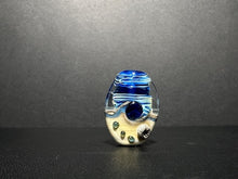 Blue Shimmery Tide Pool. Beach Scene. Silver Glass Tide Pool, Glass Bead.  Handmade Lampwork Art Glass Bead.