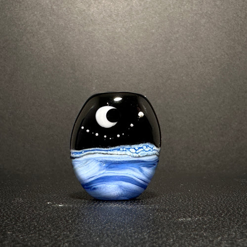 The Moon over the Ocean.  A Glass Bead Made for Jewelry Makers.