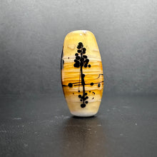 Little Reflections on the Lake.  Silhouette of Trees Reflecting in the Water.  Handmade Glass Bead