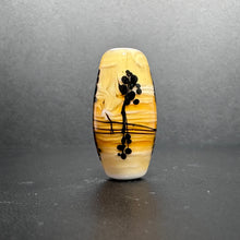 Little Reflections on the Lake.  Silhouette of Trees Reflecting in the Water.  Handmade Glass Bead