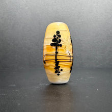 Little Reflections on the Lake.  Silhouette of Trees Reflecting in the Water.  Handmade Glass Bead