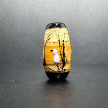 Fishing in the Willows.  Handmade Glass Bead.