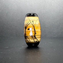 Fishing in the Willows.  Handmade Glass Bead.