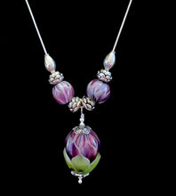 Purple and pink flower necklace