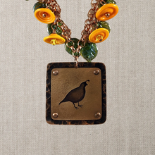 Poppy and Quail necklace