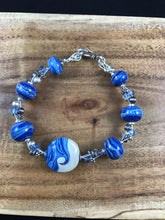 Ocean Wave Bracelet. Blue Wave bracelet. Beach Bracelet. Ocean Wave.  Beach Jewelry. Lampwork Glass Bracelet. Beach Wave Bracelet