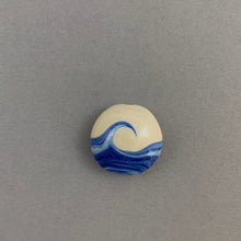 Large Blue Wave glass pendant. Ocean wave pendent. Ocean wave necklace.  Beach wave necklace.   Lampwork Wave Pendant.