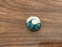 Wave bead with Okeanos silver glass.  Ocean bead.  Beach bead