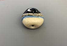 Moon and the stars over the beach. Moon over the Sea. Celestial Sky. Lampwork Glass Bead.  Milky way and moon over the Ocean.