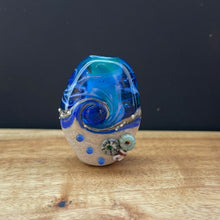 Blue Wave Bead. Blue Tide Pool, Glass Bead.