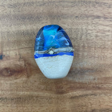 Blue Wave Bead. Blue Tide Pool, Glass Bead.