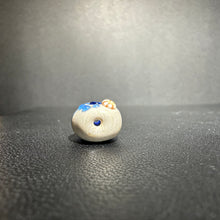 Tiny Tide Pool Bead. Intense blue with glittery dichroic and wisps of white.  Handmade Lampwork Art Glass Bead.Handmade Lampwork Bead