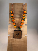 Poppy and Quail necklace